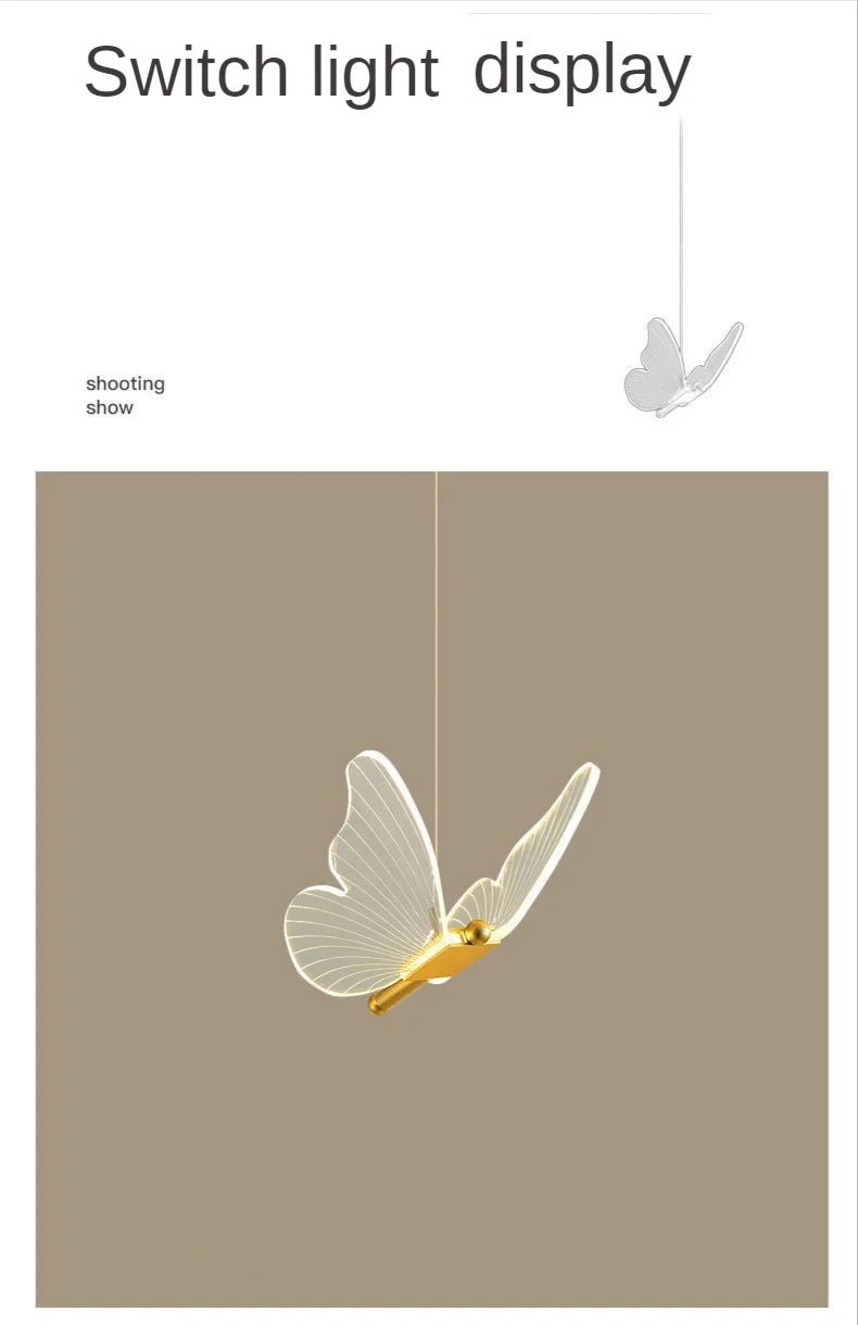 Suspension Luminaire Design Papillon Nordique — 1 ou 2 Têtes | Métal & Ampoules Incluses
