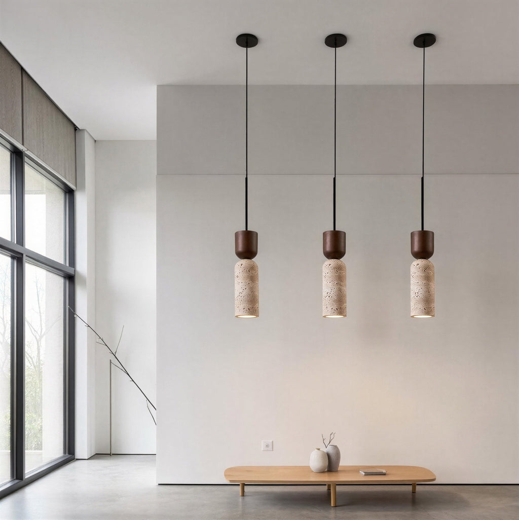 Suspension Luminaire Design Pierre Wabi-Sabi Bois — Rondins ou Noyer | E27