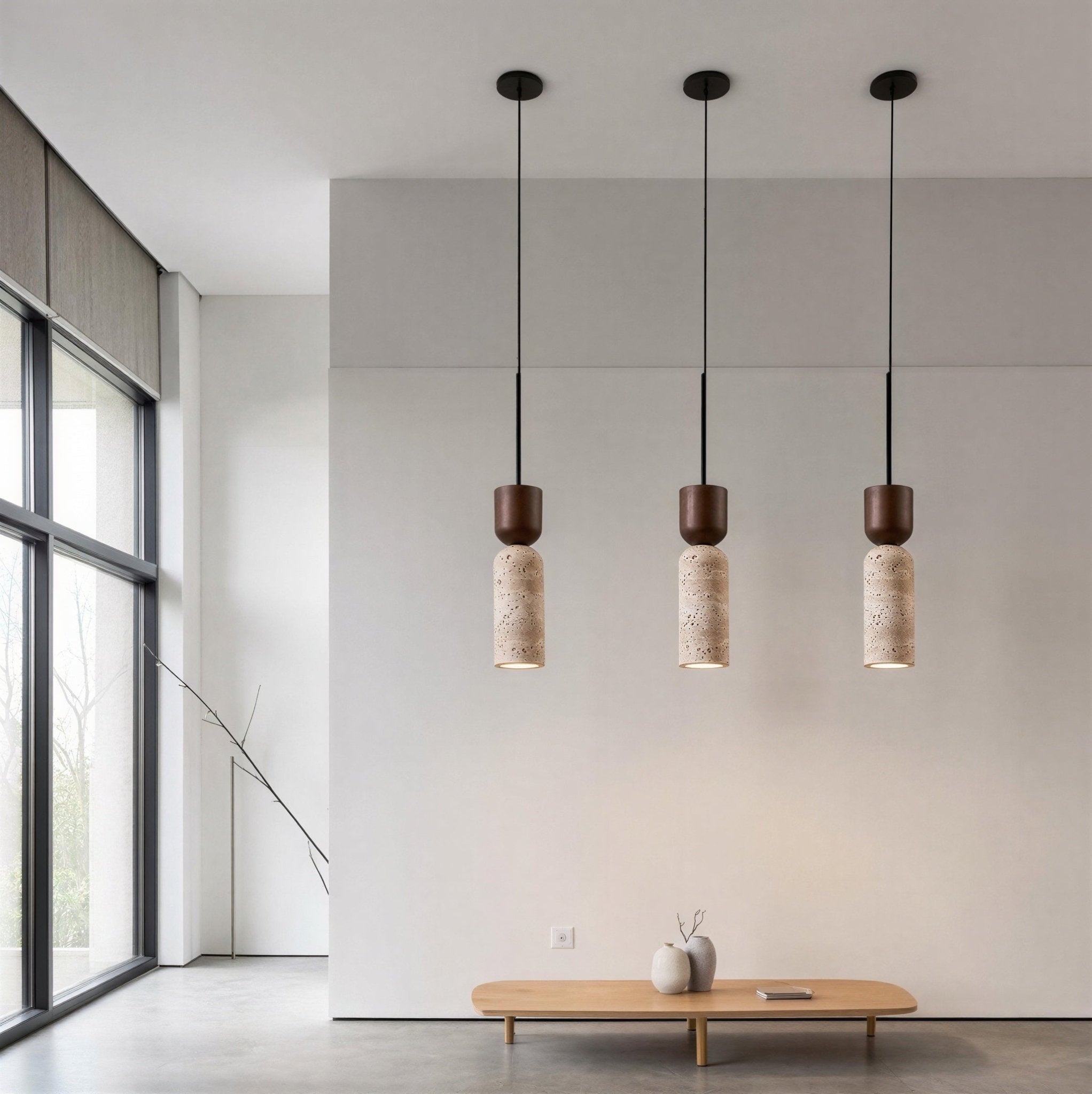 Suspension Luminaire Design Pierre Wabi-Sabi Bois — Rondins ou Noyer | E27