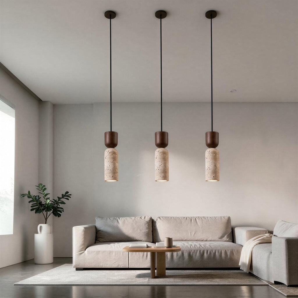Suspension Luminaire Design Pierre Wabi-Sabi Bois — Rondins ou Noyer | E27