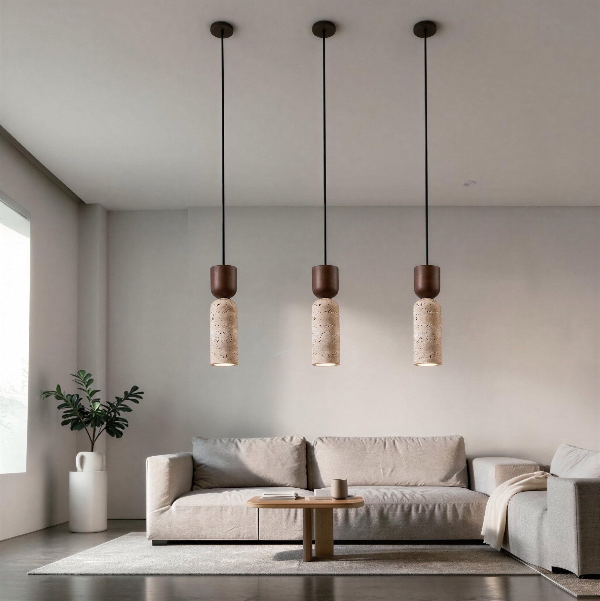 Suspension Luminaire Design Pierre Wabi-Sabi Bois — Rondins ou Noyer | E27