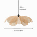 Suspension Luminaire Design Rotin Pétale Tressé