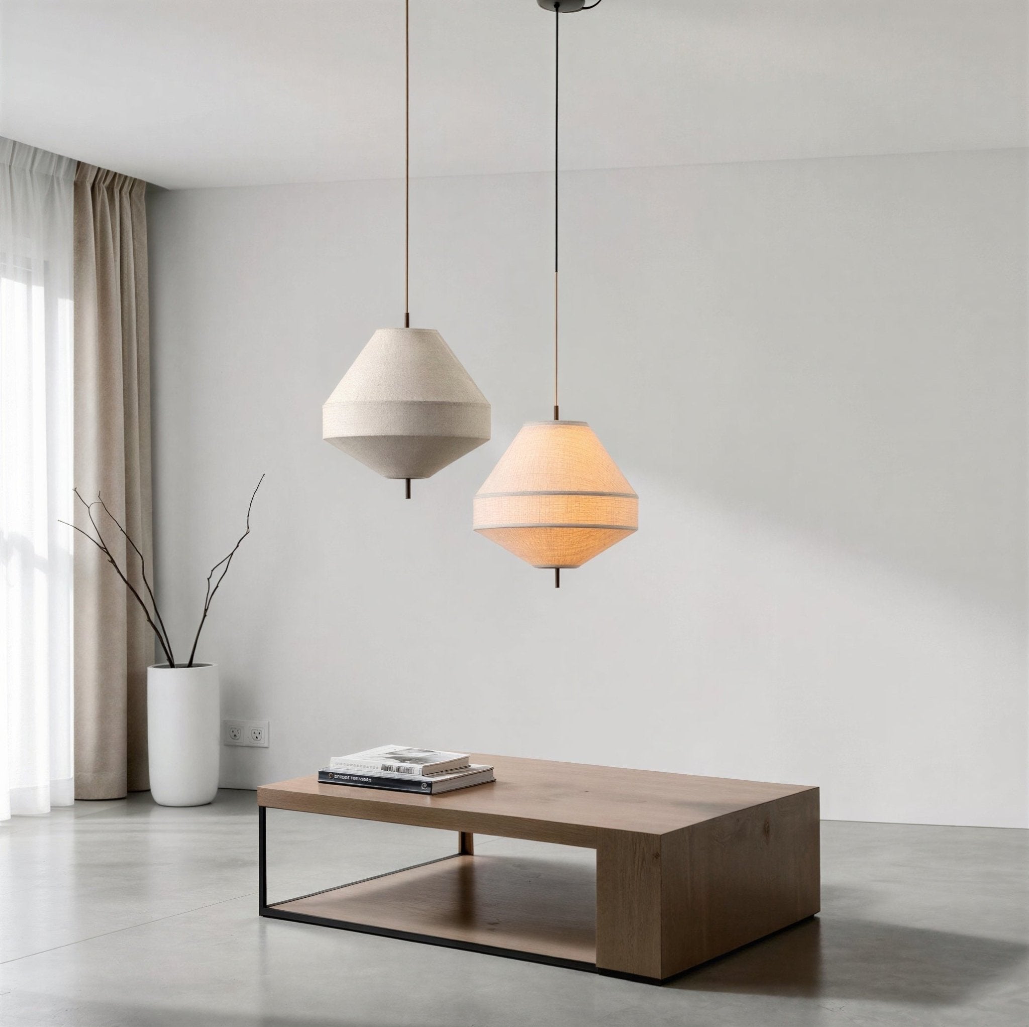 Suspension Luminaire Design Tissu Wabi-Sabi Lanterne UFO