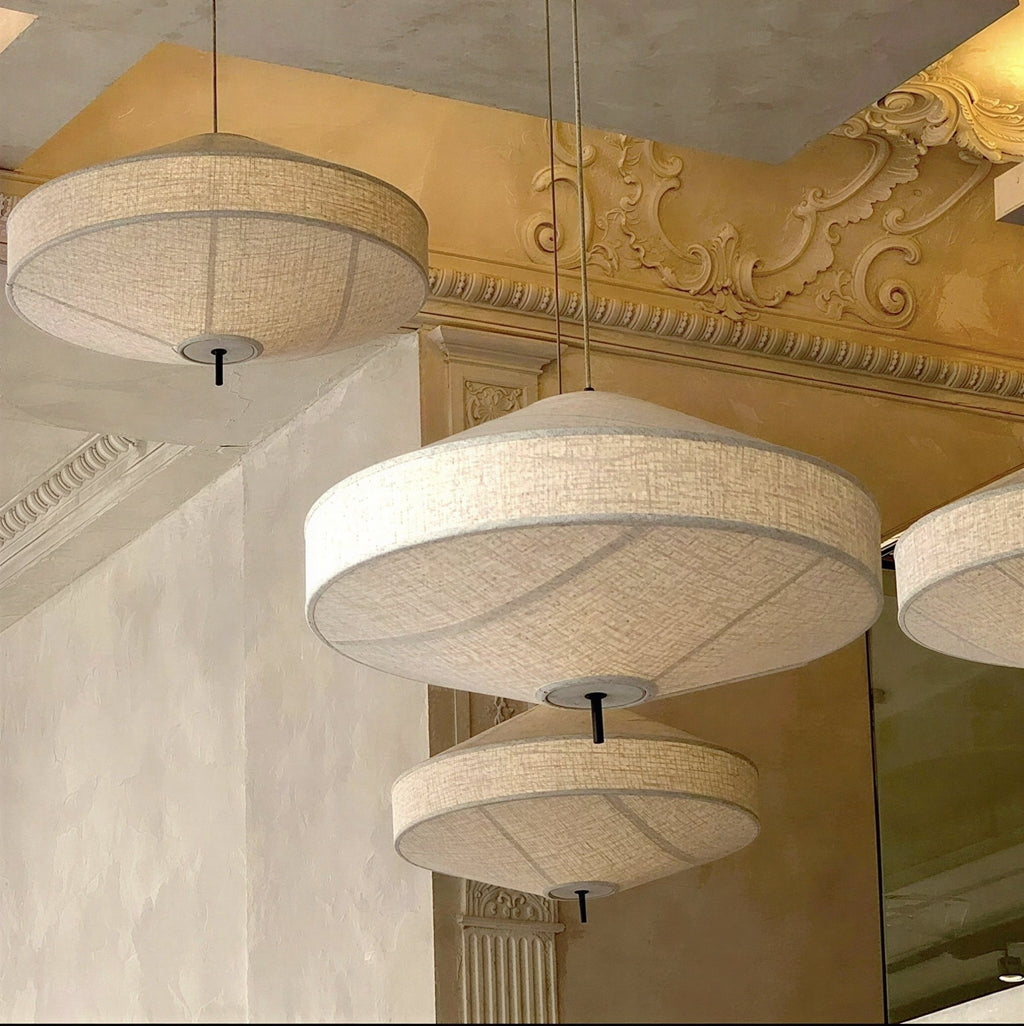 Suspension Luminaire Design Tissu Wabi-Sabi Lanterne UFO