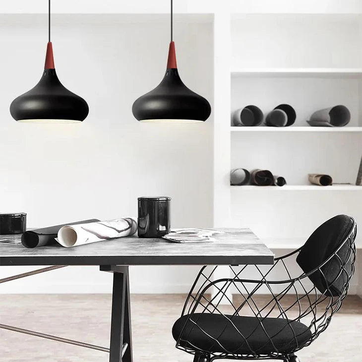 Suspension Luminaire Bois Macaron Aluminium