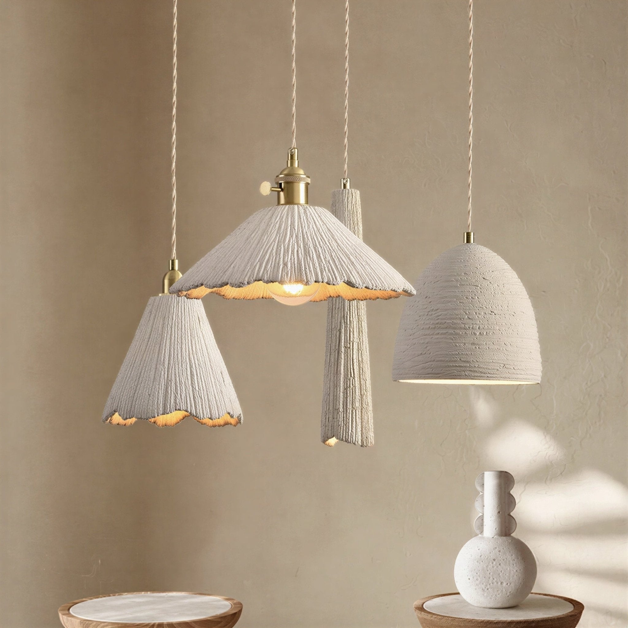 Suspension Luminaire Design Micro-Ciment 3D Style Scandinave LED
