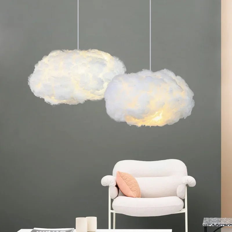 Suspension Luminaire Design Nuage LED Coton Blanc — 8 Tailles