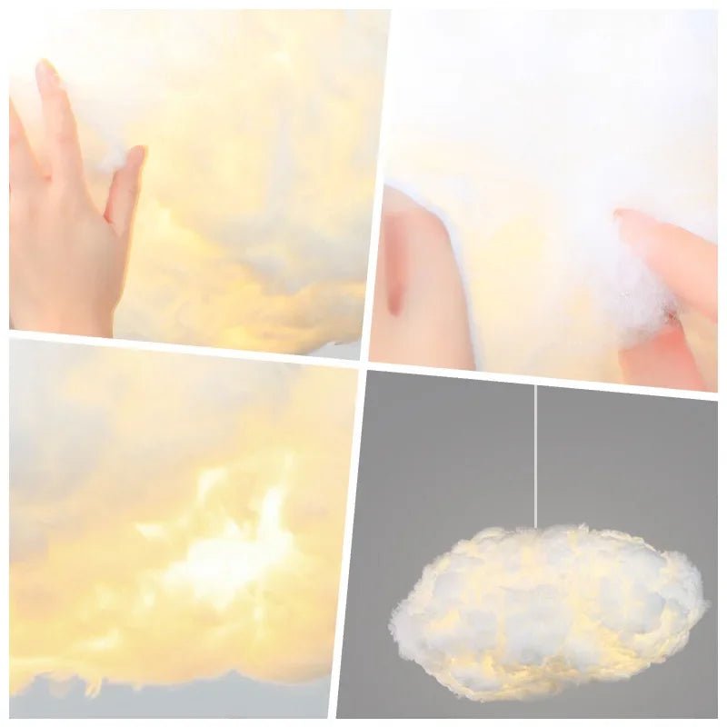 Suspension Luminaire Design Nuage LED Coton Blanc — 8 Tailles