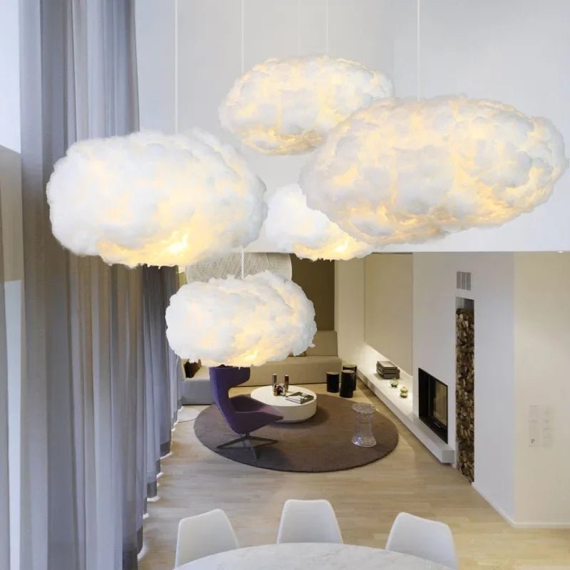 Suspension Luminaire Design Nuage LED Coton Blanc — 8 Tailles