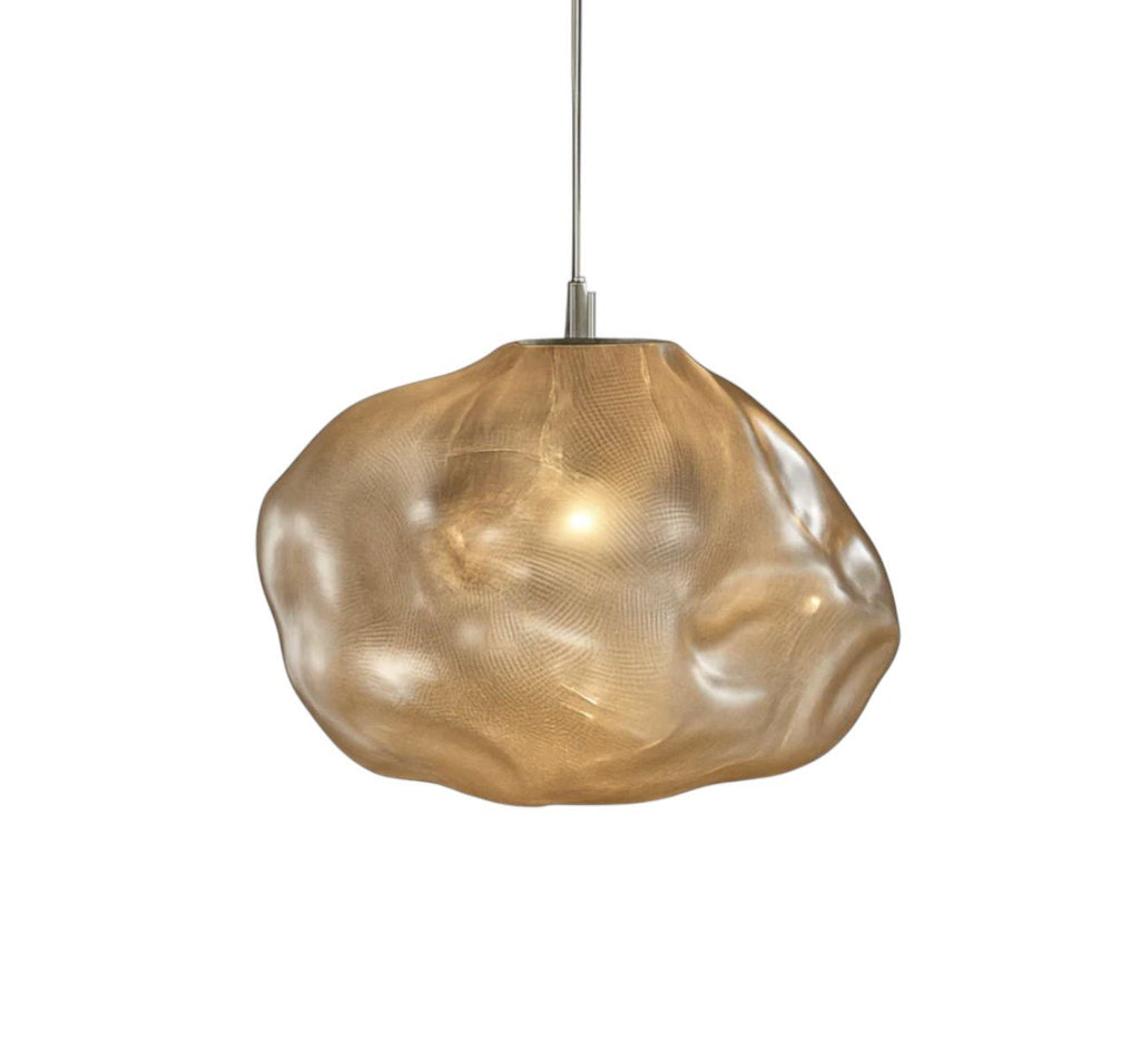 Suspension Luminaire Design Nuage Verre Soufflé Nordique — Ambre, Gris ou Claire