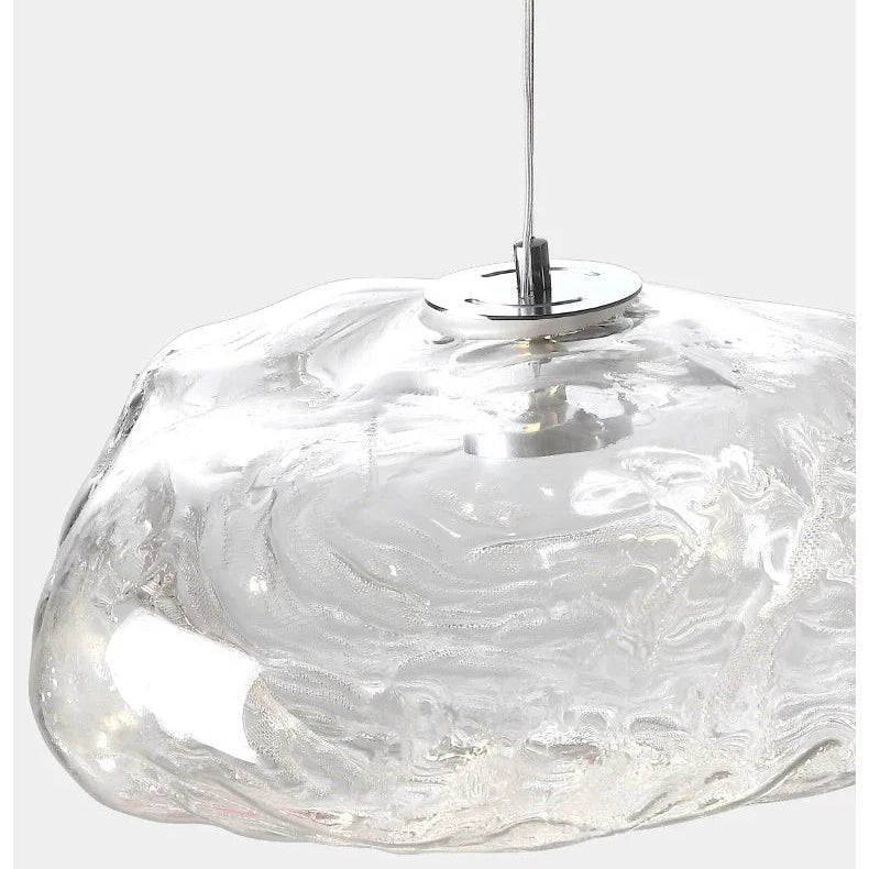 Suspension Luminaire Design Nuage Verre Soufflé Nordique — Ambre, Gris ou Claire
