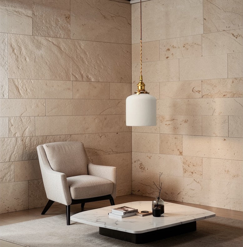 Luminaire Suspension Design Plissée Laiton Nordique Minimaliste