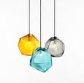 Suspension Luminaire Design Rocher Géode Verre Soufflé
