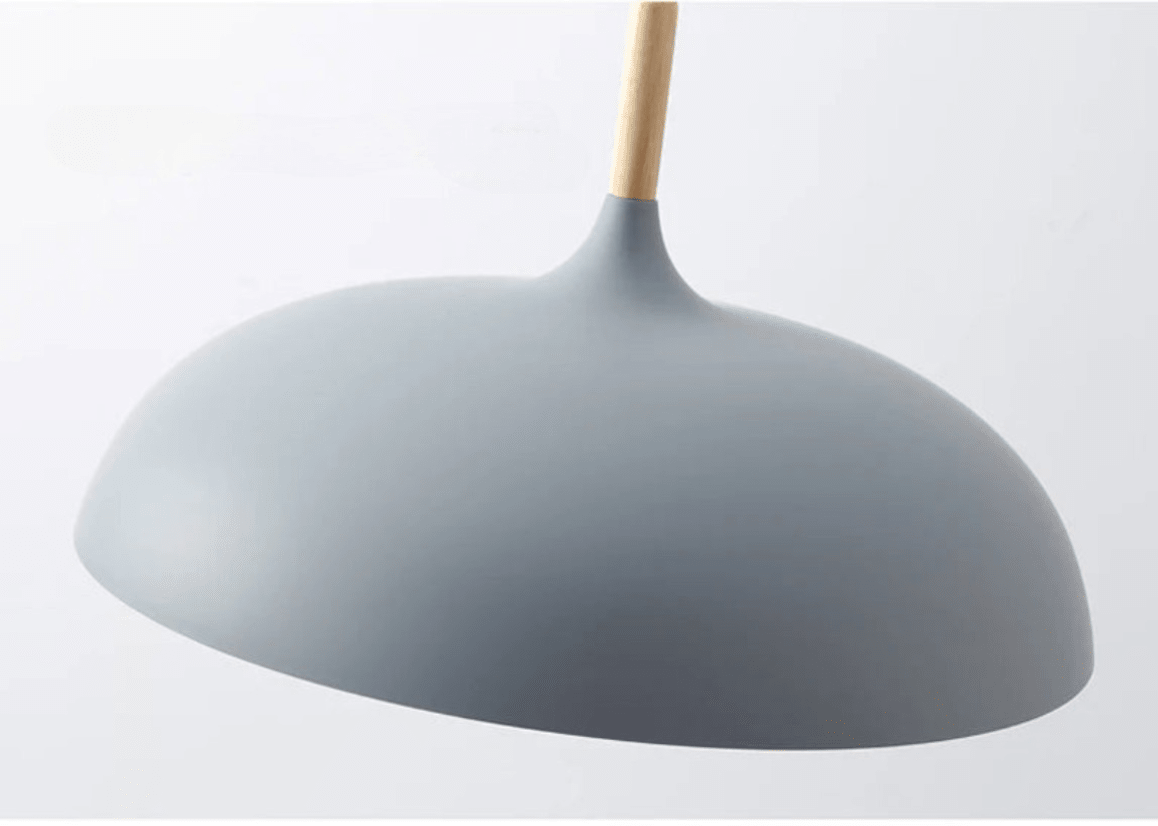 Suspension Luminaire Bois Scandinave Macaron Aluminium