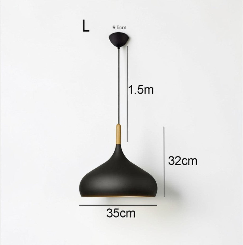 Suspension Luminaire Bois Scandinave Macaron Aluminium