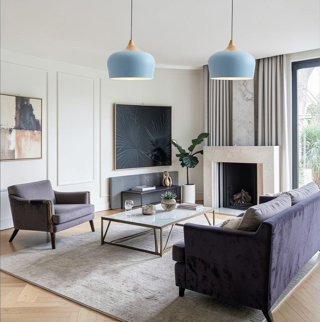 Suspension Luminaire Bois Scandinave Macaron Aluminium