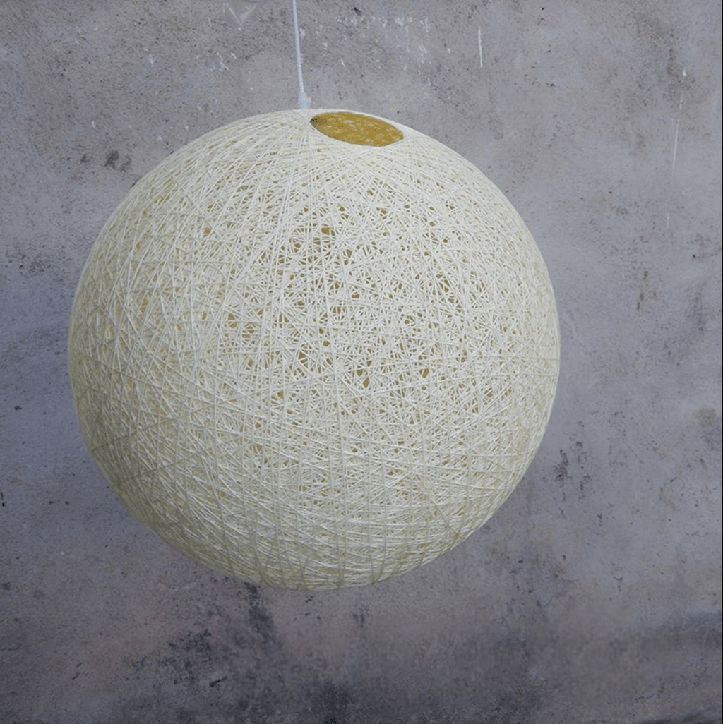 Lustre Rotin Suspension Sphérique Tressé LED Nordique