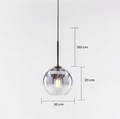 Luminaire Suspension Design Sphérique Verre Chromé LED Luxe
