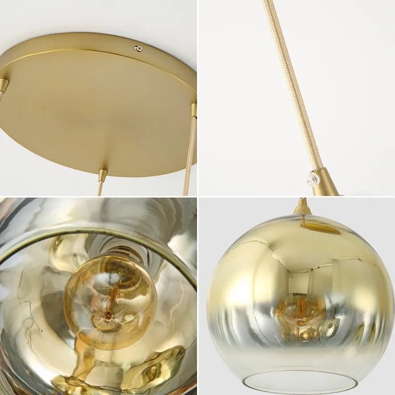 Luminaire Suspension Design Sphérique Verre Chromé LED Luxe