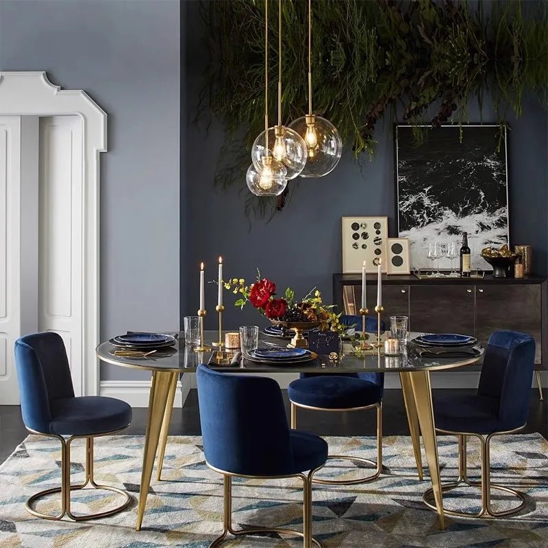 Luminaire Suspension Design Sphérique Verre Chromé LED Luxe