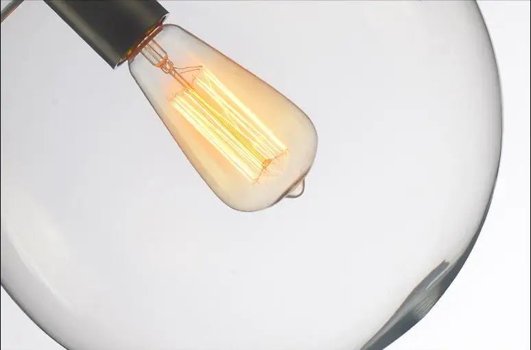 Luminaire Suspension Design Sphérique Verre Transparent Moderne