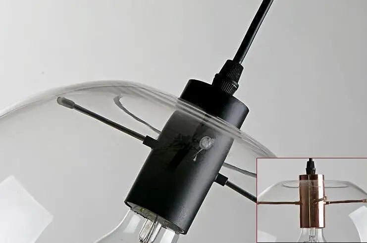 Luminaire Suspension Design Sphérique Verre Transparent Moderne