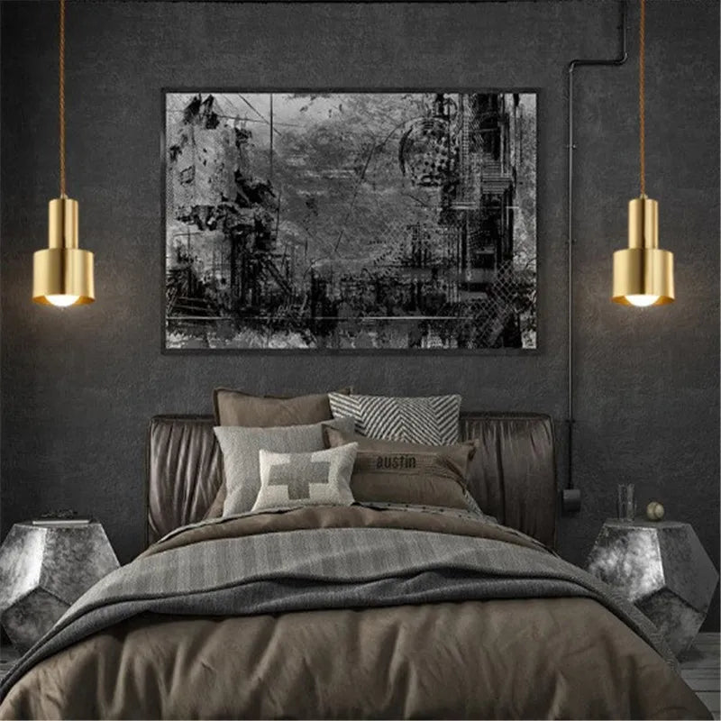 Suspension Luminaire Design Trompette Laiton Doré Nordique