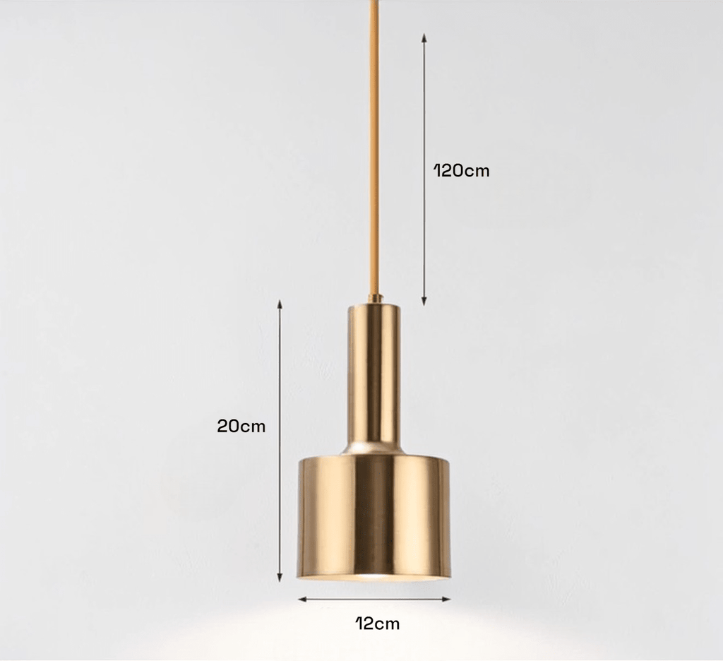 Suspension Luminaire Design Trompette Laiton Doré Nordique