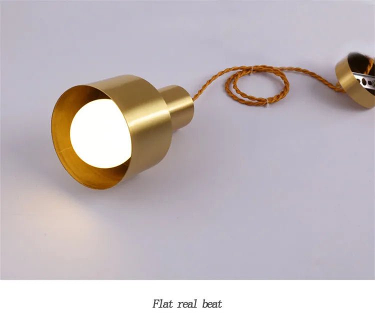 Suspension Luminaire Design Trompette Laiton Doré Nordique
