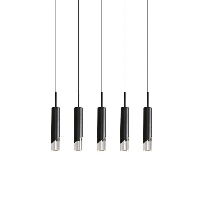 Suspension Luminaire Design Tube Cylindrique LED COB — Noir & Or