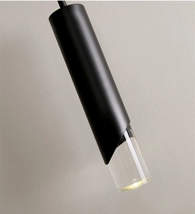 Suspension Luminaire Design Tube Cylindrique LED COB — Noir & Or
