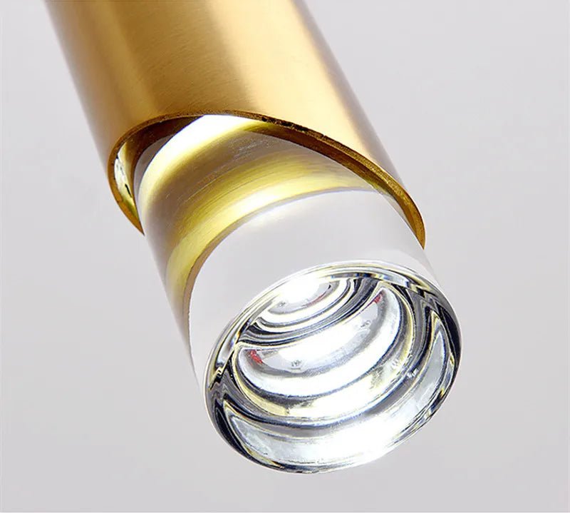 Suspension Luminaire Design Tube Cylindrique LED COB — Noir & Or
