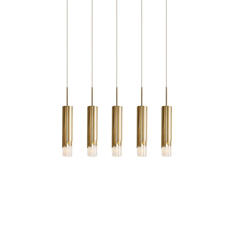 Suspension Luminaire Design Tube Cylindrique LED COB — Noir & Or