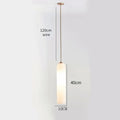 Suspension Luminaire Design Tube Verre Laiteux & Structure Laiton Doré