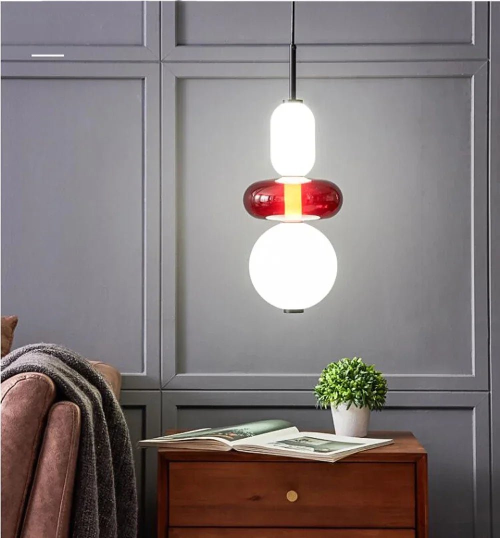 Lustre Suspension Luminaire Design Verre Bonbon Coloré Loft — 9 Configurations