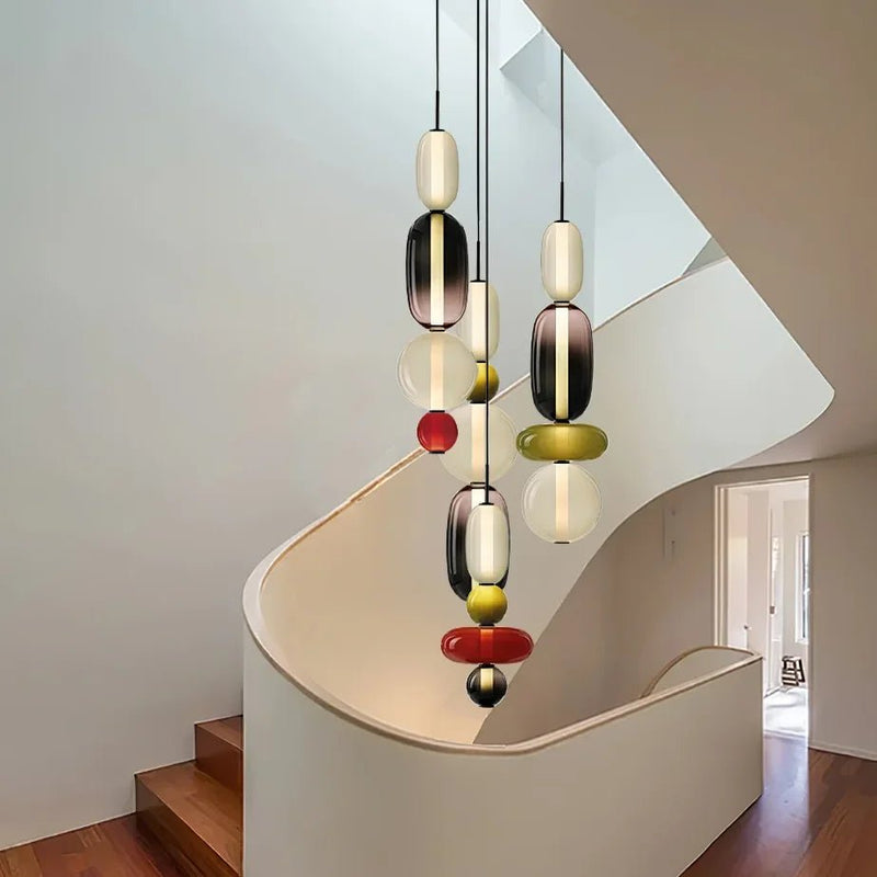 Lustre Suspension Luminaire Design Verre Bonbon Coloré Loft — 9 Configurations