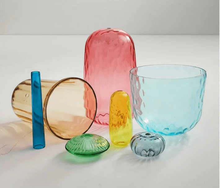 Luminaire Suspension Design Verre Coloré & Laiton LED