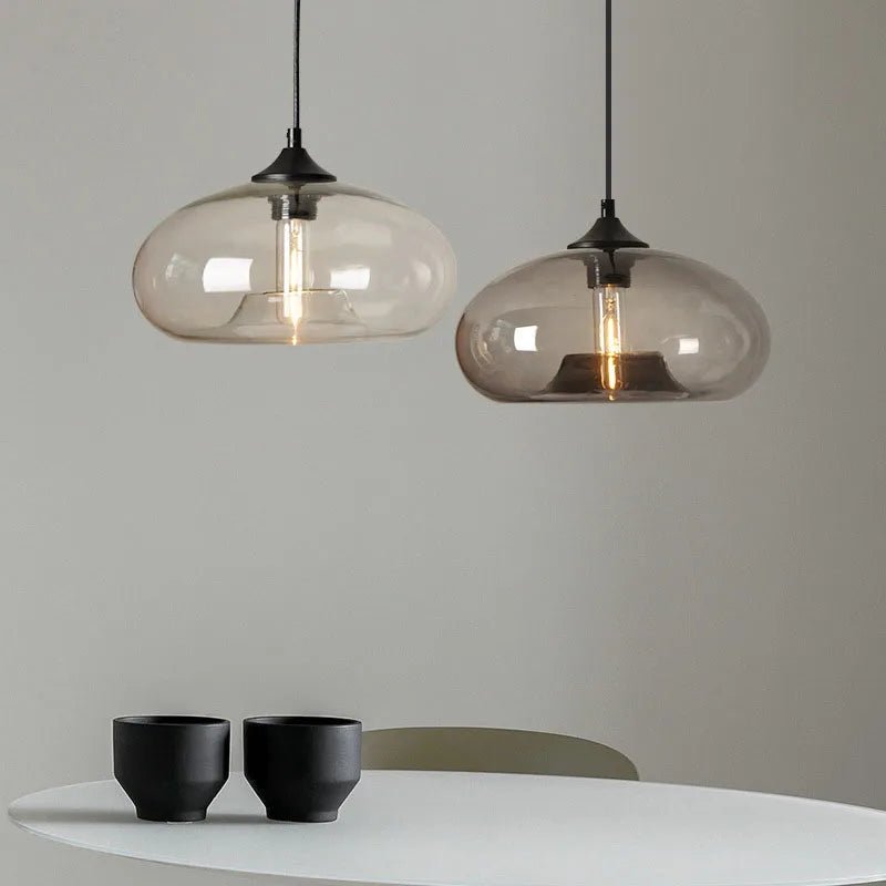 Luminaire Suspension Design Verre Dôme Coloré LED Nordique