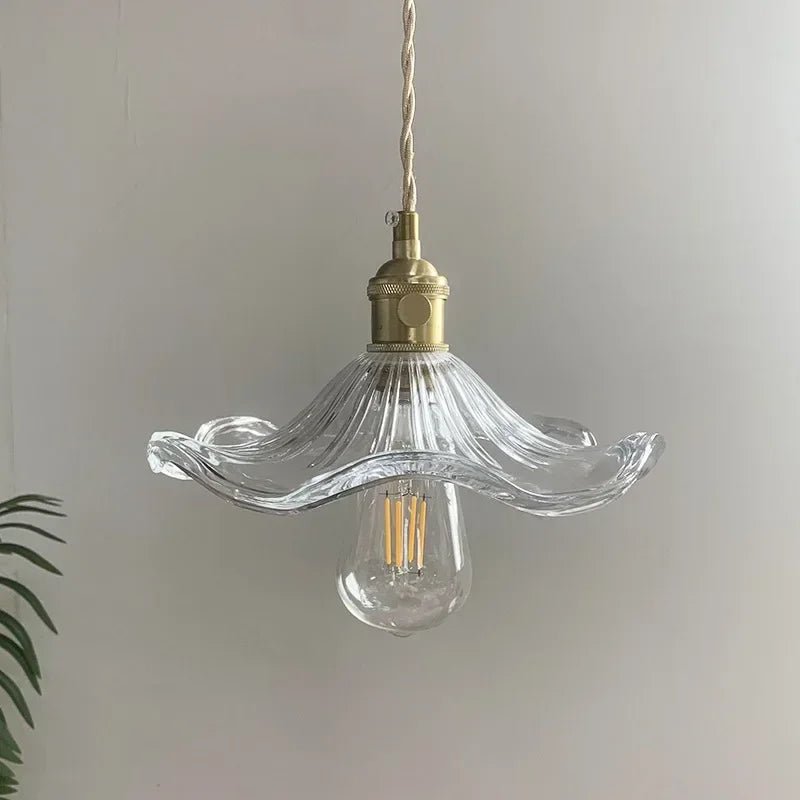 Suspension Verre Feuilles Vintage Colorée - Luminaire Rétro