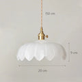 Luminaire Suspension Design Verre Fleur Lotus Vintage Laiton Doré — 2 Coloris