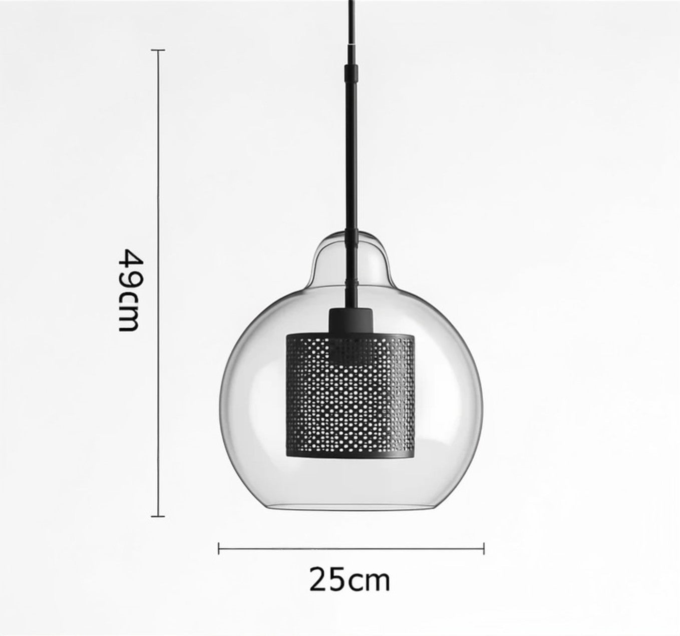 Luminaire Suspension Design Verre Fumé & Armature Dorée Nordique