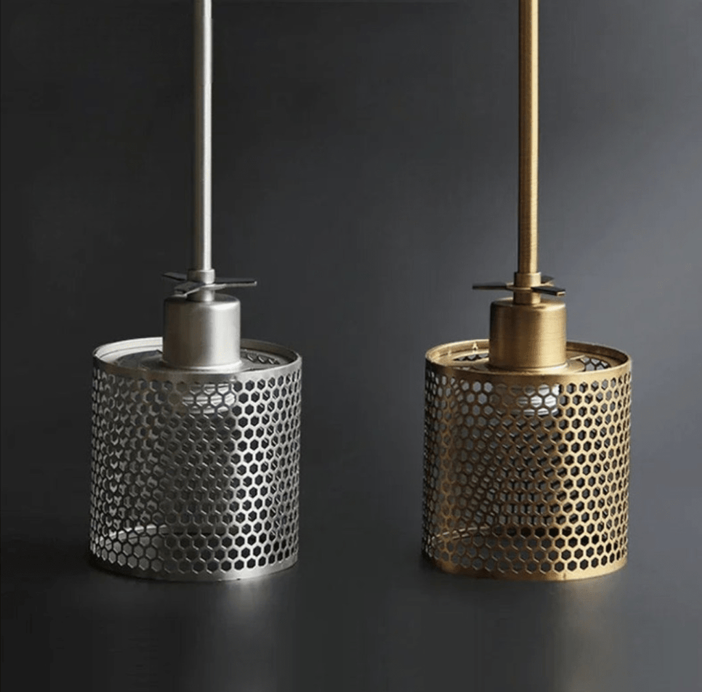 Luminaire Suspension Design Verre Fumé & Armature Dorée Nordique