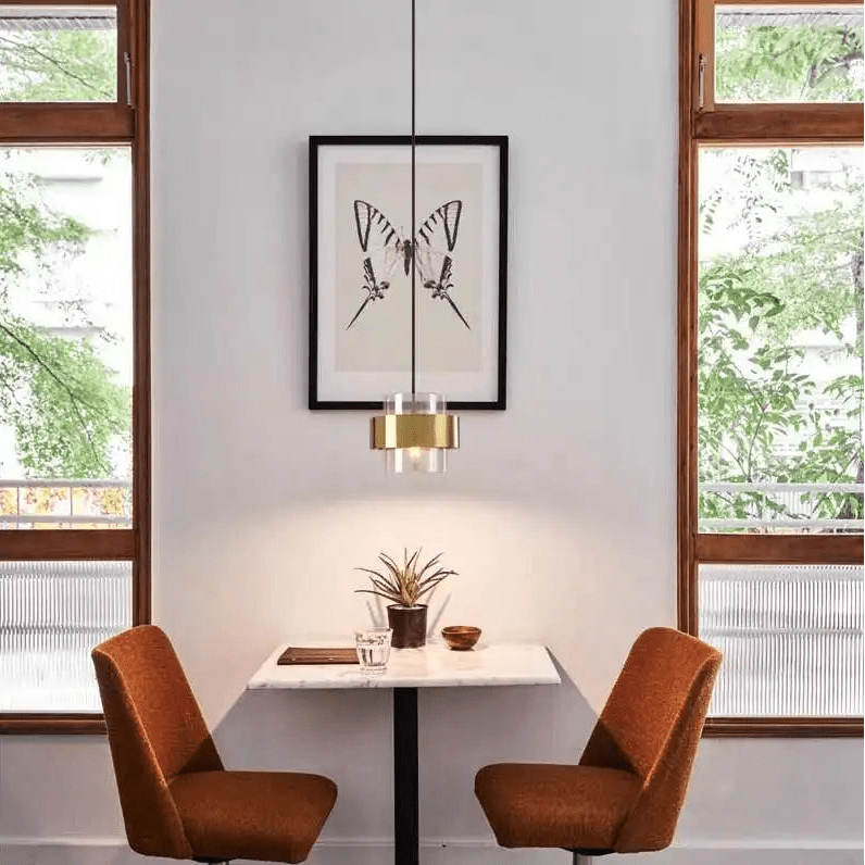 Luminaire Suspension Design Verre & Métal Doré Étagée — 1, 2 ou 4 Ampoules