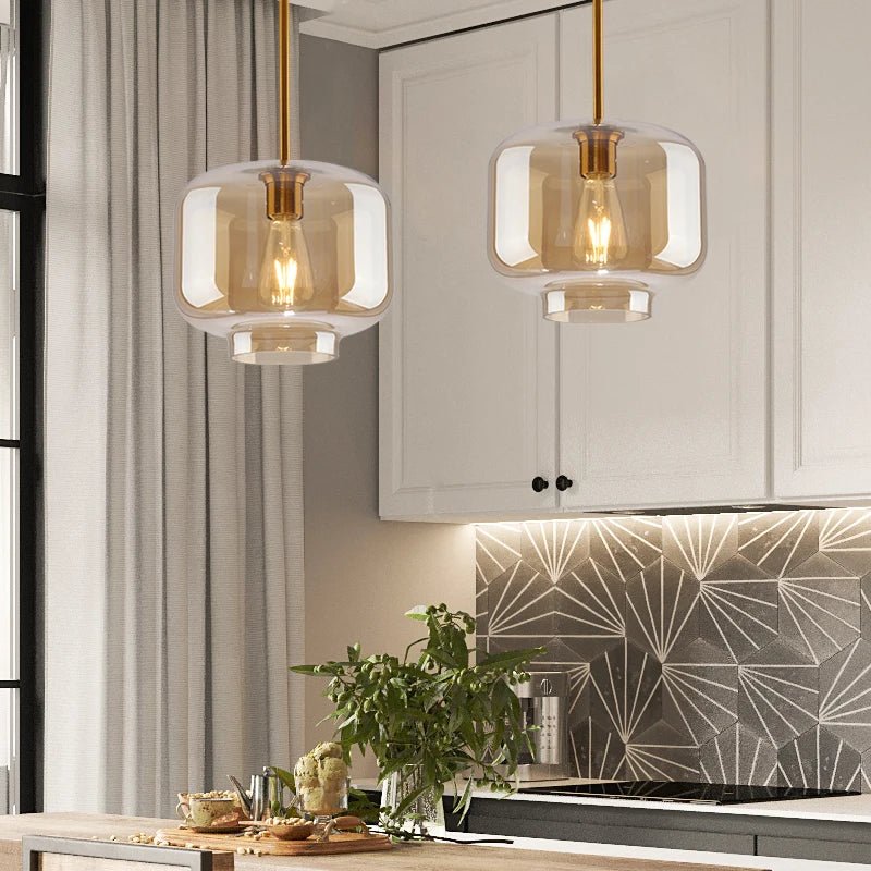 Suspension Luminaire Design Verre Soufflé Nordique — 4 Formes au Choix