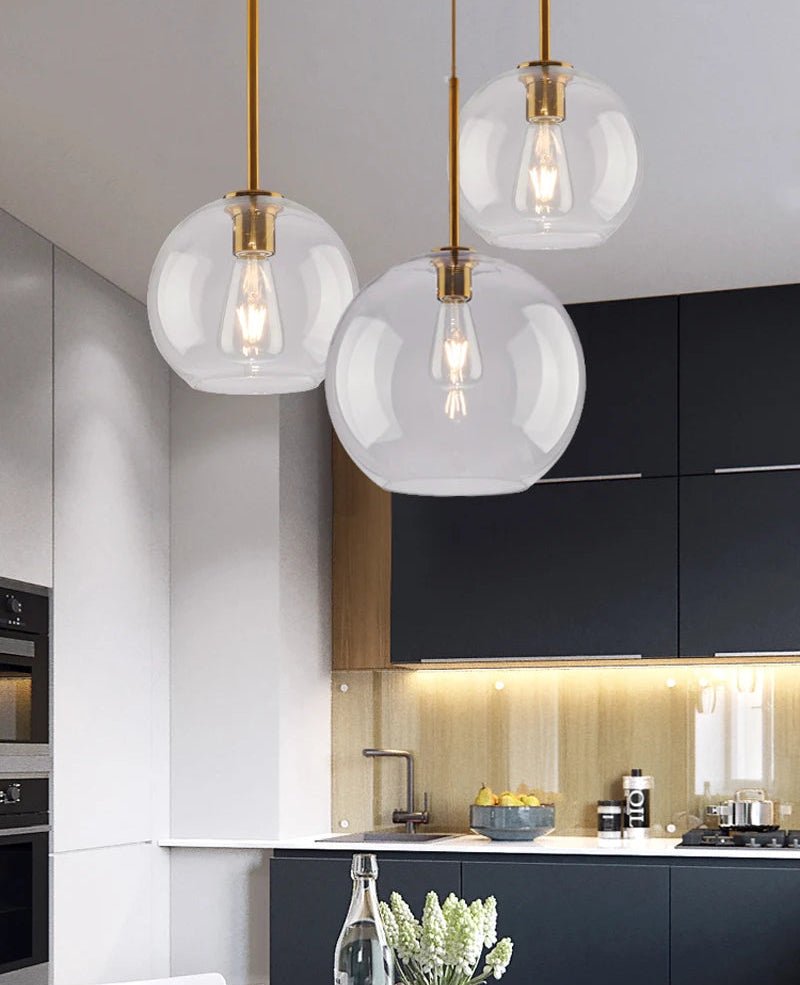 Suspension Luminaire Design Verre Soufflé Nordique — 4 Formes au Choix