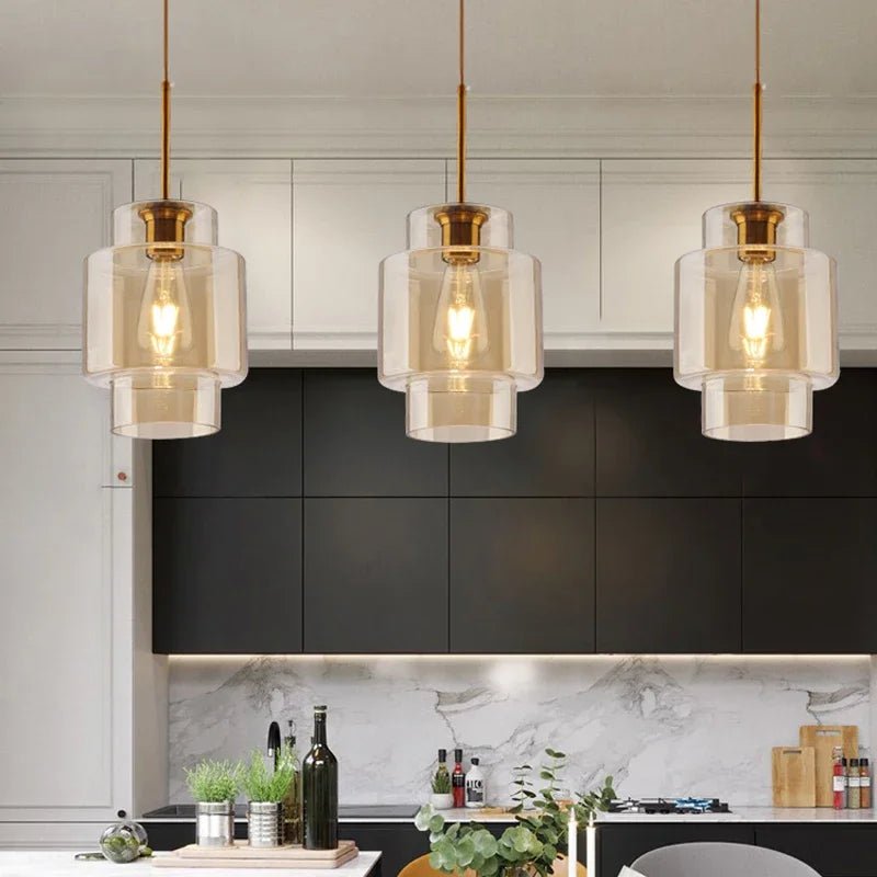 Suspension Luminaire Design Verre Soufflé Nordique — 4 Formes au Choix