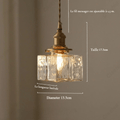 Luminaire Suspension Design Verre Texturé & Laiton Vintage — 3 Modèles