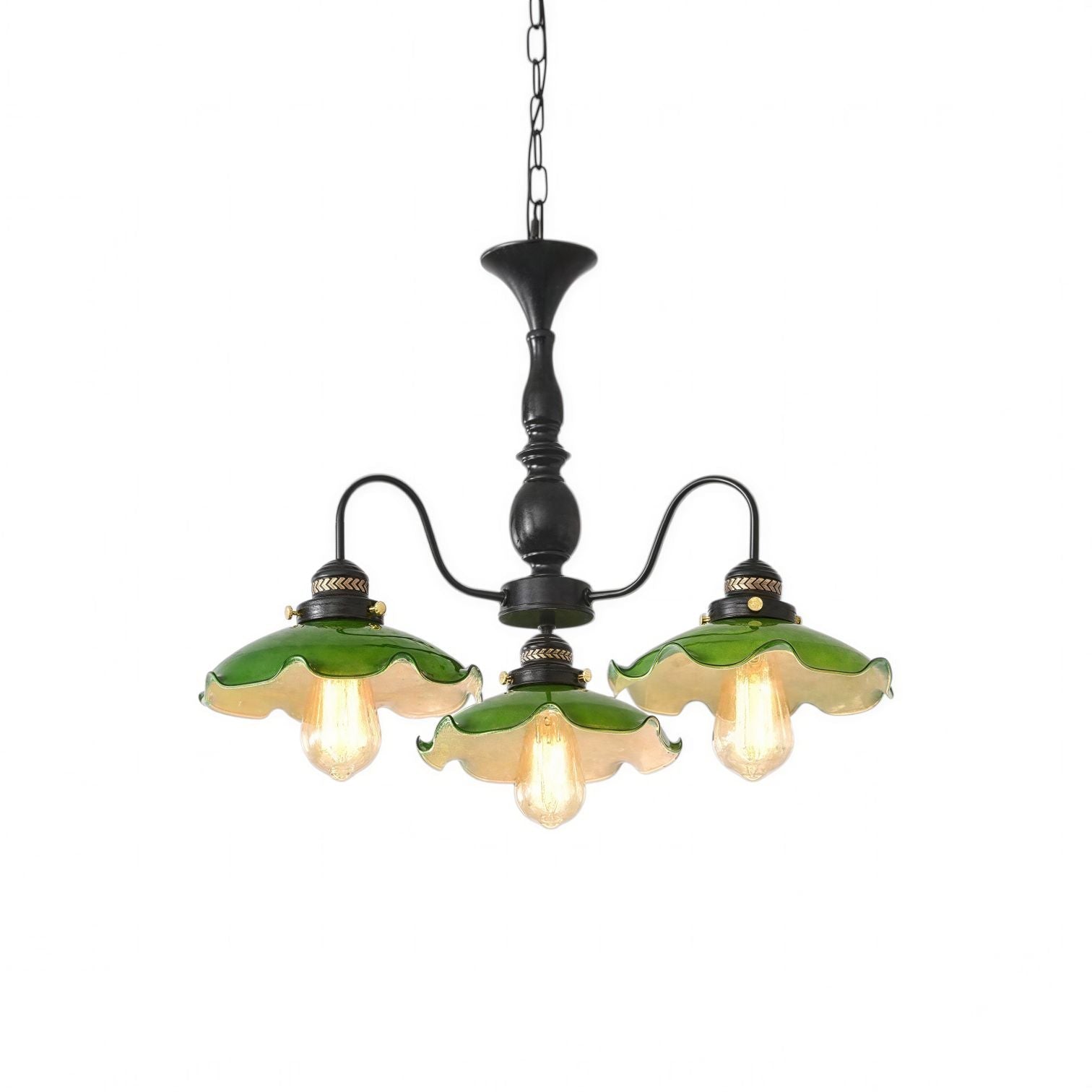Suspension Luminaire Design Verre Vert Style Rétro Shanghai
